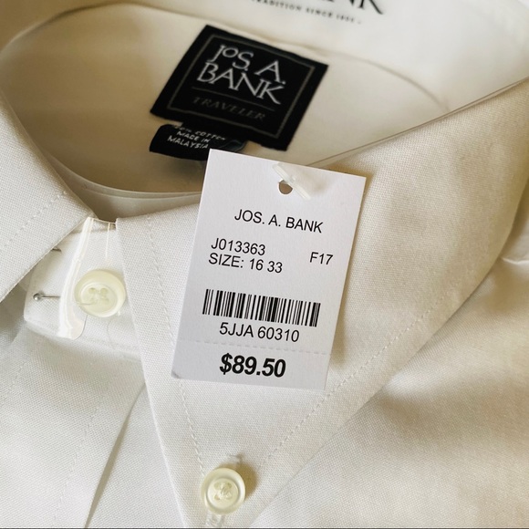 Jos.A.BANK Traveler Shirt Slim fit 16-33 white - Picture 2 of 5